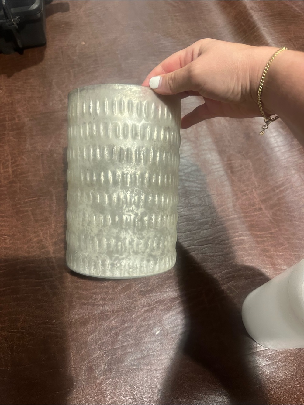 pier 1 cream metallic candle holder